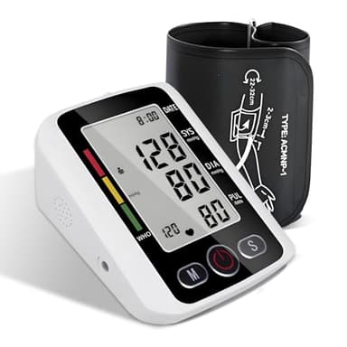 Misuratore di pressione,Misuratore Pressione LCD Digitale ，Automatico di Pressione Sanguigna del Polso del Monitor di Battimento di Cuore Frequenza di Polso (Schermo grande)