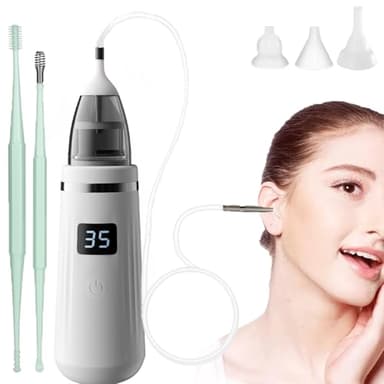Elettrico Aspiratore Cerume, Aspiratore Auricolare Elettrico,Pulisci Orecchie,LCD,Rimozione Cerume Auricolare per Una Pulizia Profonda, Adatto A Bambini E Adulti