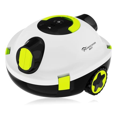 EVERCROSS BOT Y10 Robot Piscina, Robot per Piscina per la Pulizia del Pavimento, Fino a 70 Min & 100㎡, Robot Piscina Senza Fili con Parcheggio Automatico, Robot Fuori Terra con Filtro 180μm (Bianco)