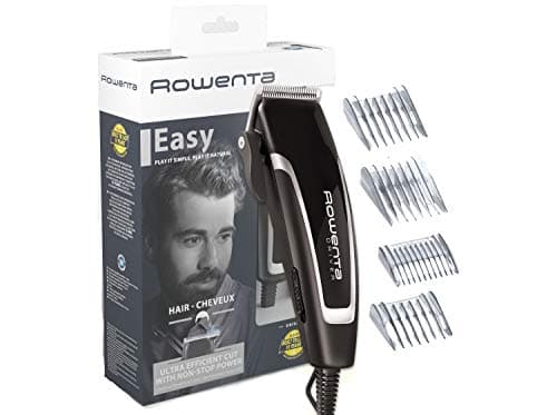 Rowenta TN1603 Driver, Tagliacapelli, Lame in acciaio Inox, Lame progettate per durare 15 anni, 4 pettini fissi, 15 impostazioni da 1 a 12 mm, Nero