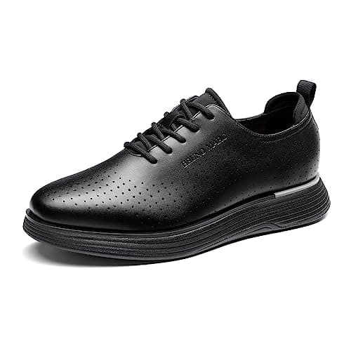 Bruno Marc Scarpe Uomo Eleganti Classiche Scarpe Uomo da Ginnastica Stringate Derby Oxford la Tomaia in PU,Size 44.5,Nero,SBOX2318M