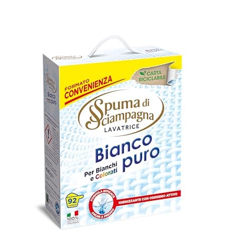 Spuma di Sciampagna Detersivo Lavatrice Polvere Bianco Puro 92 lavaggi - 4140 g