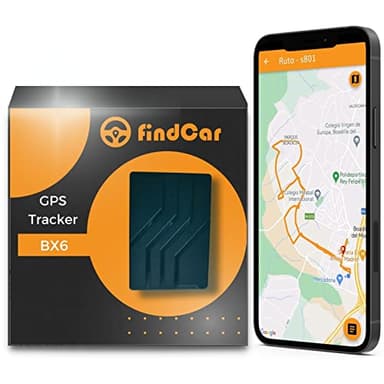 findCar BX6 - Localizzatore GPS per Auto, Moto, Camion e altro | Batteria da 6000 mAh | Senza installazione | Posizione in Tempo Reale | Allarmi Velocità | Antifurto | Geofence | Magnete forte