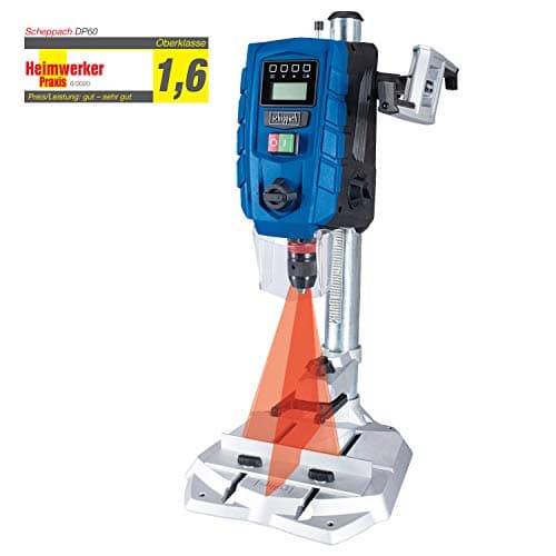 Scheppach - Trapano da banco DP60, schermo digitale, luce LED e laser, mandrino 1,5-13 mm, 710 W, trapano a 2 velocità con velocità variabile: 170-880/490-2600 minuti -1
