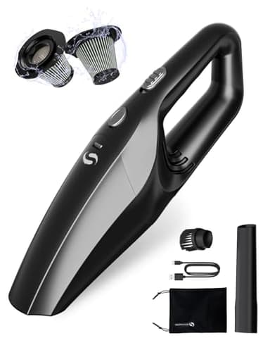 SERVOMASTER Aspirapolvere Auto 12000Pa, Aspirapolvere Portatile Ricaricabile, Aspirabriciole Senza Fili Potente con HEPA, Mini Aspirapolvere per Uomo e Donna, per Auto, Casa, Peli di Animali Domestici