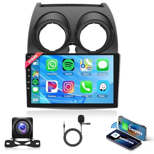 2G 64G Android Autoradio per Nissan Qashqai 2006-2016, 9 Pollici Touchscreen Autoradio con Wireless Carplay Android Auto Navi GPS Mirror Link Bluetooth FM/RDS Radio WiFi USB+ Telecamera Posteriore