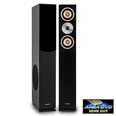 Auna Linie 501 FS - Coppia Altoparlanti a Torre, Diffusori da Pavimento, Altoparlanti Passivi, 3 Vie, Bass Reflex, Woofer 20 cm (8"), 2 Midrange 10 cm (4"), Tweeter 2,5 cm (1"), 140W RMS, Nero
