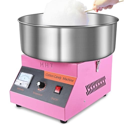 Macchina Zucchero Filato, 1000W Macchina per Zucchero Filato Professionale con Ciotola in Acciaio Inossidabile, Commerciale Zucchero Filato Macchina per Bambini, Casa, Compleanno, Feste