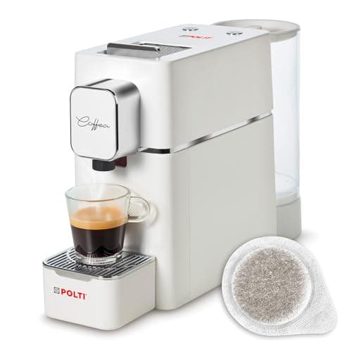 Polti Coffea S15W, Macchina per Caffè Espresso, Compatibile con Cialde E.S.E. 44 mm, Serbatoio 0.85L, Pressione Pompa 19 bar, Bianco