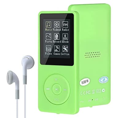 Lychee - Lettore musicale digitale, lettore MP3/MP4, 8 GB, lettore musicale HiFi portatile, senza perdita di suono, con musica/video/registrazione vocale/radio FM, supporta fino a 64 GB (verde)