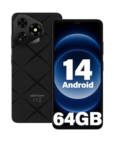 Ulefone Note 19 Cellulare, 6GB RAM+64GB ROM/SD-512GB Android 14 Cellulari, 6.56" HD+, Fotocamera 8MP+5MP Smartphone 5000mAh Batteria, Octa Core 3 Slot Per Carte 4G Dual SIM/Face ID/GPS/OTG/FM Nero