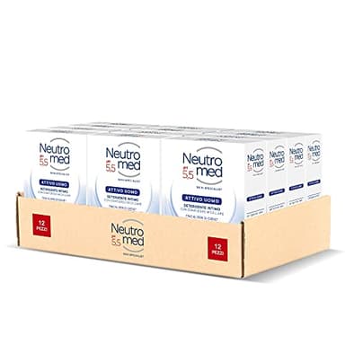 Neutromed Detergente Intimo Attivo per Uomo, con Complesso Micellare, Azione Protettiva, pH 5.5, 12 Pezzi x 200 ml