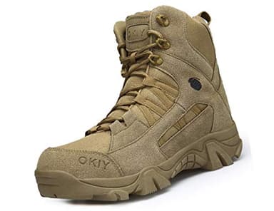 IYVW OKIY 1705 Stivali Militari Uomo Stivali Tattici Esterni Stivali Leggeri e Traspiranti da Combattimento Scarpe da Lavoro di Sicurezza Durevoli Giallo deserto 46 EU