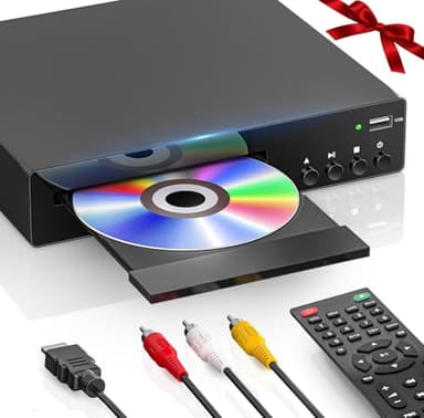 Lettore DVD per la casa con HDMI, lettori DVD di tutte le regioni per TV, RCA, USB, telecomando, supporto 1080P, NSTC/PAL, formati CD, memoria breakpoint