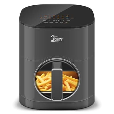 Uten Doppia Resistenza Friggitrice ad Aria con Finestra, Air Fryer XXL, 14 Menu Preimpostati, Avvio Ritardato, Filtro dell'olio, 2 Resistenza Controllare Indipendente, Cibo Senza Capovolgimento