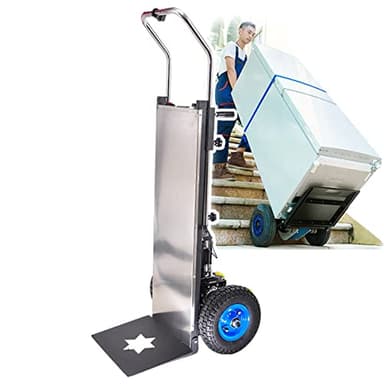 Carrello Elettrico Per Salire Le Scale, Carico Da 400 Kg Carrello A Mano Per Salire Le Scale Salva-Lavoro Con Maniglia Telescopica (45-65 Pollici), Motore Brushless Da 1200 W, Batteria Da 48 V/36 Ah