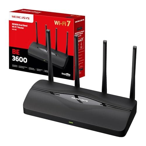 Mercusys TP-Link MR27BE Router WiFi 7 Dual-Band BE3600Mbps, Porte 2.5Gbps, 4 Antenne Ad Alto Guadagno, Canali 160MHz, MLO, Compatibile con EasyMesh, Sicurezza WPA3, Controllo da APP, non supporta xDSL