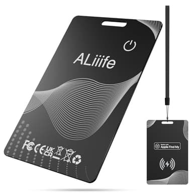 Smart Air Tracker Tag Card - Wallet Tracker Compatibile con Apple Dov'è (Solo iOS 14.5+),Ricarica Wireless,IP68 Impermeabile,Localizzatori Bluetooth per Valigie,Portafoglio,Borse,Bagagli,Passaporti