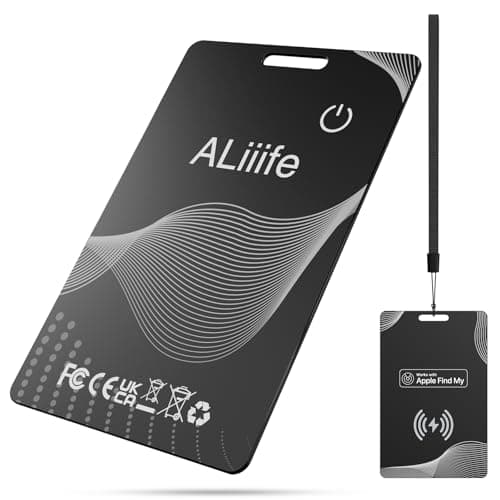 Smart Air Tracker Tag Card - Wallet Tracker Compatibile con Apple Dov'è (Solo iOS 14.5+),Ricarica Wireless,IP68 Impermeabile,Localizzatori Bluetooth per Valigie,Portafoglio,Borse,Bagagli,Passaporti