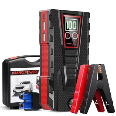 Onherm Avviatore Batteria Auto, 1500A Bstarter Batteria Auto, 30000mAh 12V Avviatore Portatile per Auto con Led Luce per Datto per Equipaggiamenti Benzina da 6.0 Litri o Diesel da 4.0 Litri