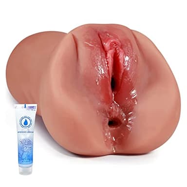 2 EN1 Realistico Masturbatore Uomo Tascabile Reale Giocattolo Erotico Sesso con Vagina Stretta Apertura Anale Pompino per Gli Uomini