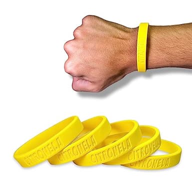 5 pezzi Braccialetto ANTIZANZARE alla CITRONELLA, Bracciale MADE IN ITALY Repellente in gomma atossica PROFUMATA, Fino a 2 SETTIMANE di durata (336 ore), Bracciali per adulti da Interno ed Esterno
