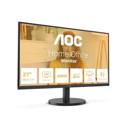 AOC U27B3M - Monitor UHD da 27 pollici, HDR10 (3840x2160, 4K, 60 Hz, 2x HDMI, DisplayPort) nero