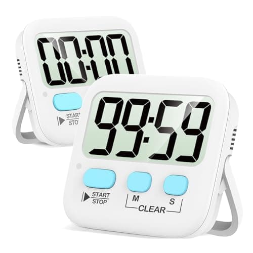 Antonki 2 Pezzi Timer Cucina Digitale, Timer Bambini per la Gestione del Tempo, Cronometro Magnetico per Insegnanti, Aula, Cucinare, Bagno, Esercizio, Riunioni, Esami, Giochi, Forno, Batteria Inclusa