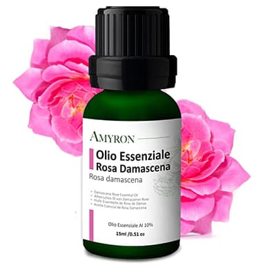 Olio Essenziale Rosa Damascena al 10% Diluito Con olio di jojoba 15ml Naturale Al 100% Ideale Per Aromaterapia E Diffusore Oli Essenziali/Massaggi aromatici/Uso Topico.
