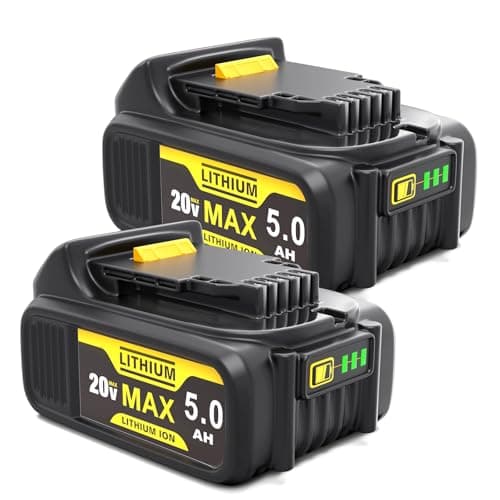 5Ah Batterie per Dewalt Batterie 18V: 2-Piece Li-ion Batteria Compatibile XR DCB200 DCB180 DCB181 DCB182 DCB184 DCB201