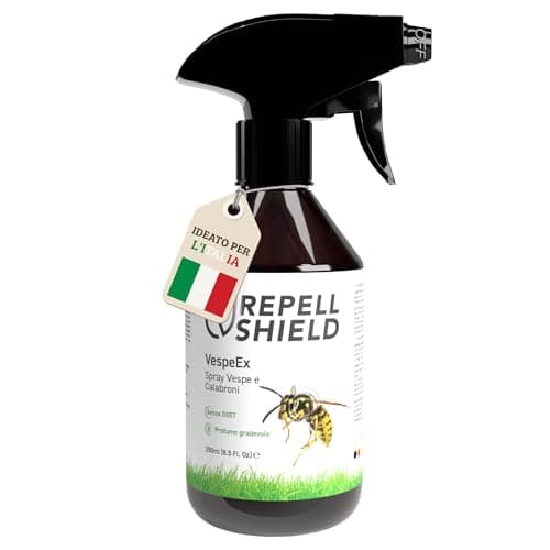 RepellShield Spray Vespe e Calabroni ad Azione Rapida - Anti Vespe da Esterno e Interno - Repellente Vespe Senza Insetticida - Spray Vespe e Calabroni Lunga Gettata, Alternativa a Trappola Vespe