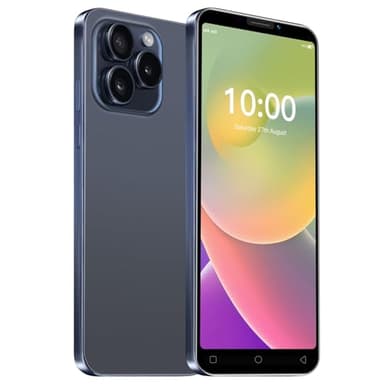 i15Pro Dual SIM sbloccata Cellulare economico, display IPS da 5,0 pollici, 16 GB ROM/espandibile fino a 128 GB, Android 9.0, Dual Camera, Face ID, GPS,GSM/3G telefono cellulare (i15Pro-Navy Blue)