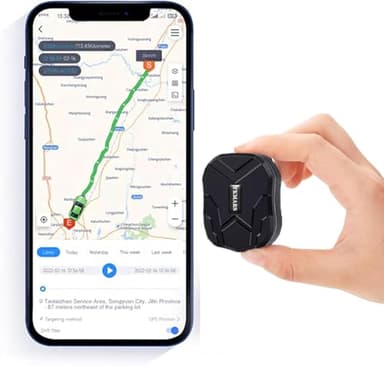 TKMARS Mini GPS Tracker con App, GPS Tracker per Moto Bici per Allarme Auto di Emergenza, Localizzatore GPS in Tempo Reale SOS Posizionamento Proteggere Contro la Perdita e il Furto