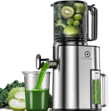CelerySpec Estrattore di Succo a Freddo, Estrattore di Frutta e Verdura con Calibro 130mm, 1,8L, 250W, BPA-Free, Estrattore Verticale con Funzione Inversa, Facile Pulizia, Acciaio Inox