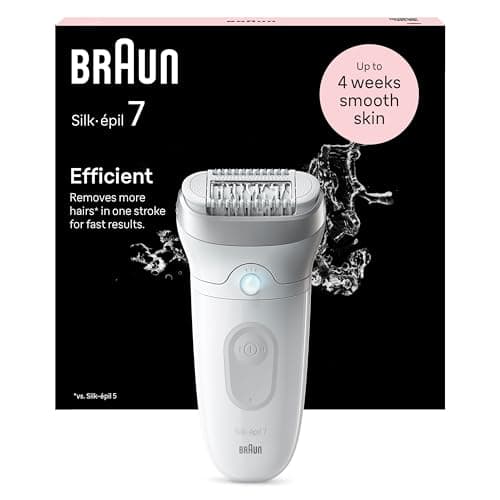 Braun Silk-épil 7 Epilatore Elettrico Donna Con Testina Ampia Per Una Epilazione Semplice, Wet & Dry, Pelle Liscia a Lungo, Idea Regalo, 7-011, Bianco/Argento