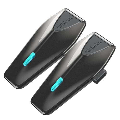 ASMAX S1 Interfono Moto, Comunicazione Bluetooth con Controllo Vocale, Interfono Mesh per 8 Piloti con radio FM, Ricarica Rapida/Universale/Cancellazione del Rumore/IPX7 Per motoslitte, sci e ATV.
