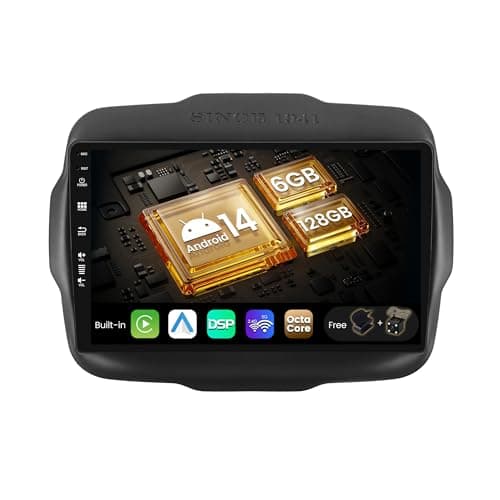 SXAUTO [6GB+128GB, Octa-Core] Android 14 IPS Autoradio Per Jeep Renegade (2015-2018) GPS Navigation - Senza fili CarPlay Android Auto - Camera + MIC - DAB Volante Bluetooth DSP WIFI - 2 Din 9 Pollici