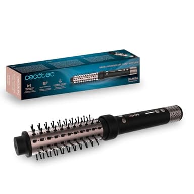 Cecotec InstantCare Curly AirFlow Spazzola lisciante Asciuga e arriccia, Fusto da 30 MM, Rivestimento in ceramica, Testina rotante, Tutti i tipi di capelli, 120ºC-160ºC, Cavo girevole da 1,9 M