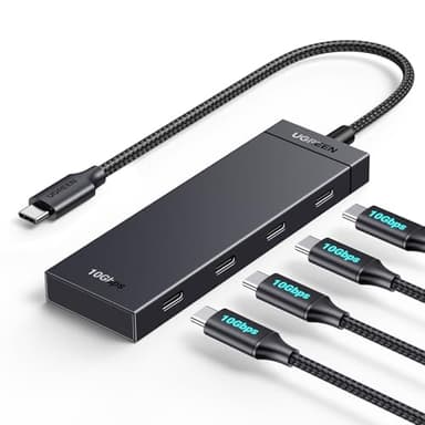 UGREEN 10Gbps Hub USB C 3.2 Gen 2 a 4 Porte Type C Adattatore Dongle Compatibile con iPhone 16 Pro Max MacBook Pro Air iMac XPS iPad Surface Galaxy S24 Cavo 30CM