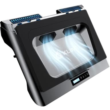 KLIM Everest Base Raffreddamento PC Portatile | Nuova 2024 | Supporto PC Portatile con Ventola Turbo (4300 RPM) | Guarnizione in Foam per Massime Prestazioni | Evita Il Surriscaldamento | da 15 a 17"
