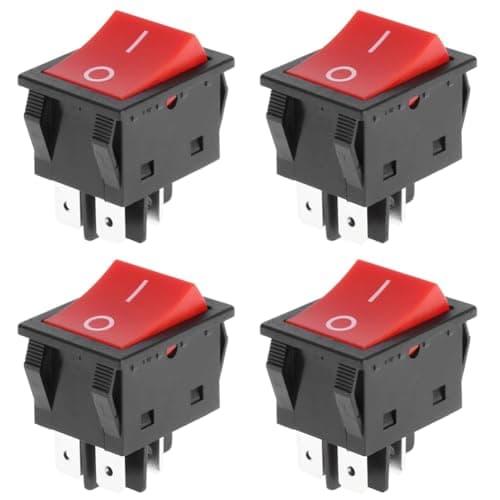 Interruttore A Bilanciere per Saldatrice A 4 Pin, Interruttore A Pulsante per Saldatrice 30A 250V Luce per Uso Domestico Interruttore A Bilanciere On/Off Interruttore Elettrico (5 Pezzi)