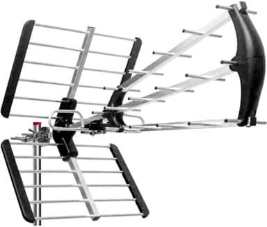 ANFEL 16db Antenna TV tripla Digitale Terrestre UHF 21-48 esterno, con filtro 5G LTE, per Ricezione il segnale Digitale Terrestre DVB-T/T2, Frequenze 470-694Mhz, Lunghezza 78cm, Nero