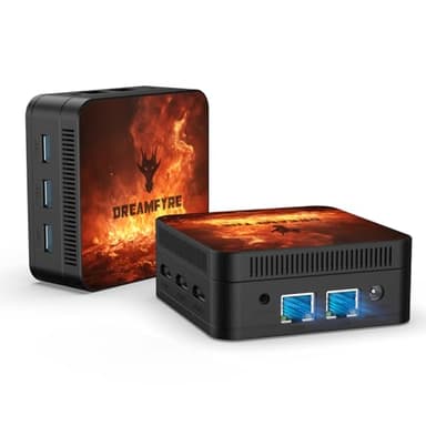 DREAMFYRE Alder Lake-95 Mini PC (up to 3.4GHz) Mini Computer 4 Core 4 Threads Mini Desktop Computer DDR5 8GB SSD 256GB Support Three Monitors/USB 3.0/WiFf 5/Gigabit Ethernet Port/Bluetooth 5.0