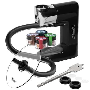 TMKEFFC Pistola Affumicatore - Pistola a Fumo Fredda Portatile per Alimenti, Cocktail da Bere, Carne, Bacon, BBQ, Formaggio (Nero)