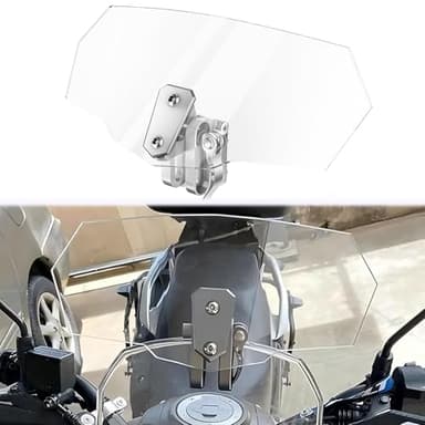 DREAMIZER Parabrezza Universale per Moto, Deflettore Antivento Regolabile con Clip per Estensione Parabrezza Spoiler Deflettore Antivento Compatibile con Honda Kawasaki Yamaha Suzuki Triumph