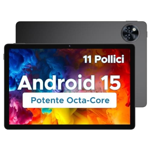 DOOGEE U11 Tablet Android 15 Ultimo, 11 Pollici IPS, 16GB+128GB/TF 2TB Octa-Core, 8580mAh Tablet PC, 13MP+5MP, Widevine L1 Tablet in Offerta, Dual Speakers, 90HZ/ OTG/WiFi 5G/ Face Unlock/ BT5.0 Nero