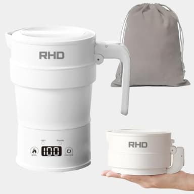 RHD Bollitore Elettrico Pieghevole Portatile Da Viaggio Con Indicatore Della Temperatura In Tempo Reale Per Campeggio