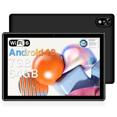 DOOGEE U9 Tablet 10 Pollici 7GB RAM + 64GB ROM, WiFi 6 Tablet Android 13, 10.1” 1280 * 800 HD+ IPS Tablet PC, Tablet in Offerta Bluetooth 5.0/5060mAh/1TB TF/OTG/Tipo C/3.5mm Headphone Jack, Nero
