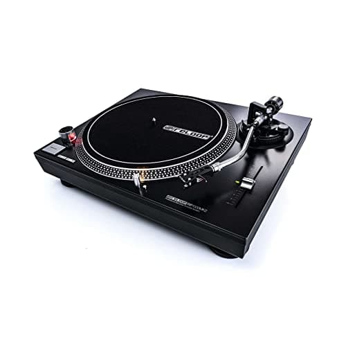 Reloop RP-1000 MK2 - belt-drive per DJ e hifi, 33 1/3 e 45 giri/min, illuminazione ad ago estendibile, tonalità di precisione con intervalli selezionabili di +/-10%, nero