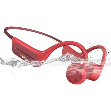 Wantek Cuffie a Conduzione Ossea Bluetooth 5.3, Auricolari Sportivi Open-Ear Wireless, Impermeabili IP68 con Memoria MP3 da 32GB, Cuffie Subacquee per Nuoto, Corsa, Ciclismo, Fitness e Surf